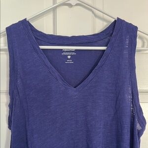 Purple Sleeveless Tank Top Madewell Whisper Shout Cotton V-Neck Size Small